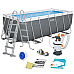Басейн каркасний прямокутний 10в1 Bestway 56457N, 412 x 201 x 122 см