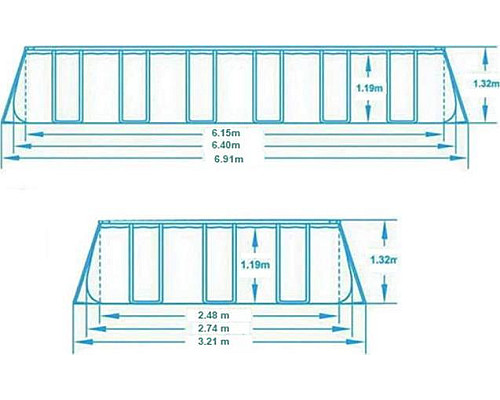 Басейн каркасний прямокутний 11в1 Bestway 5612B Power Steel 640 x 274 см - білий