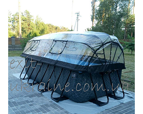 Басейн каркасний прямокутний EXIT з куполом 400x200х100 см + картридж Басейн каркасний прямокутний EXIT з куполом 400x200х100 см + картридж