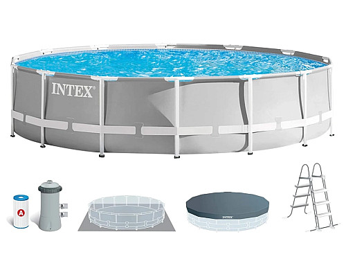 Басейн каркасний INTEX 26720, 427 x 107 см, сірий