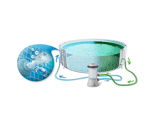 Басейн каркасний 21в1 INTEX 26726, 457 x 122 см, сірий