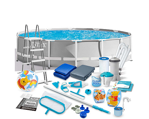 Басейн каркасний 21в1 INTEX 26726, 457 x 122 см, сірий