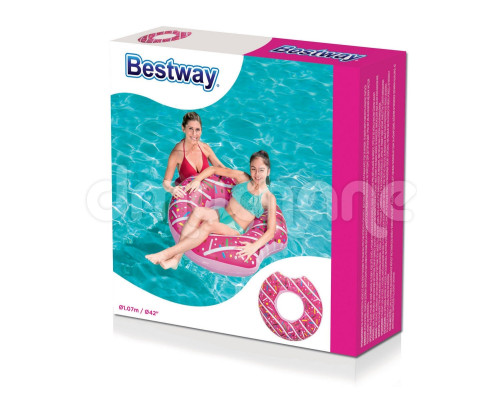 Коло надувне для плавання Bestway 36118 Рожевий донат, 107 см
