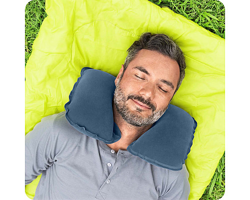 Дорожня подушка флокована 46 x 28 см Bestway 67006 синя