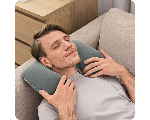 Дорожня подушка флокована 46 x 28 см Bestway 67006 синя