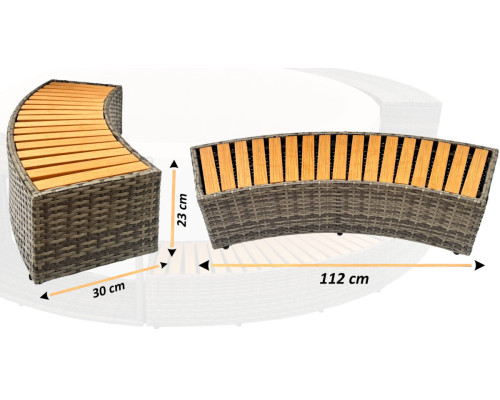 Лавка THUNDER для круглого джакузі – сіра