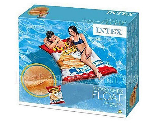Пліт надувний для басейну Intex 58776 Чипси, 178 x 140 см Пліт надувний для басейну Intex 58776 Чипси, 178 x 140 см