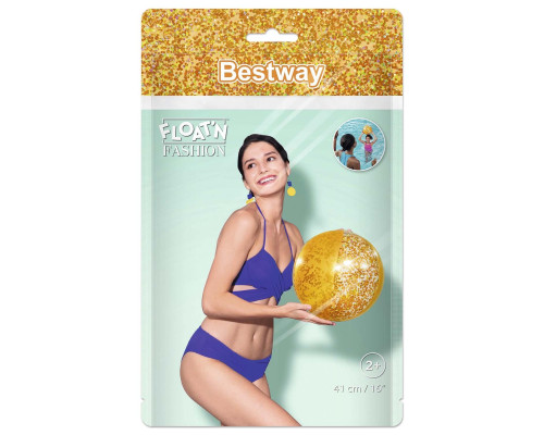М'яч надувний з блискітками Bestway 31050 золотий, 41см