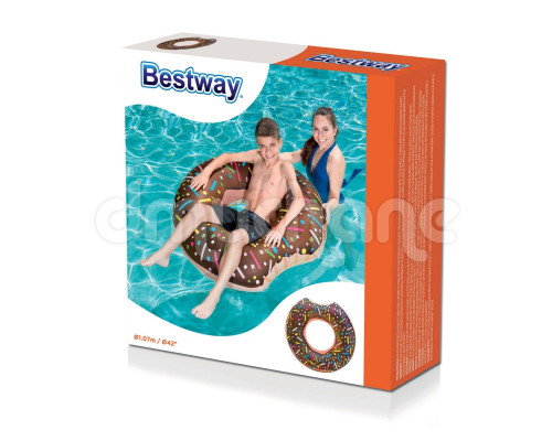 Коло надувне для плавання Bestway 36118 Шоколадний донат, 107 см