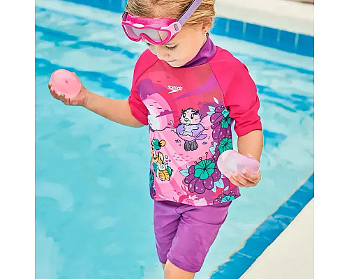 Окуляри-маска для плавання дитячі Speedo SEA SQUAD MASK JU, рожево-сірі