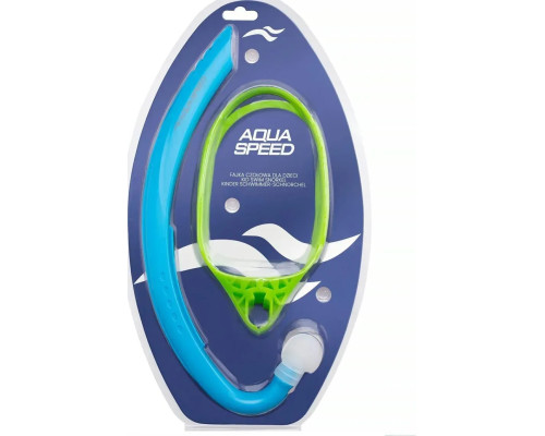 Дихальна трубка для снорклінгу дитяча AQUA Speed Juno Junior, синьо-зелена