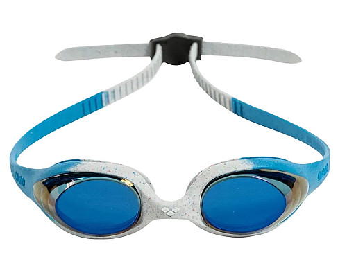 Окуляри для плавання дитячі Arena SPIDER JR MIRROR, біло-голубі