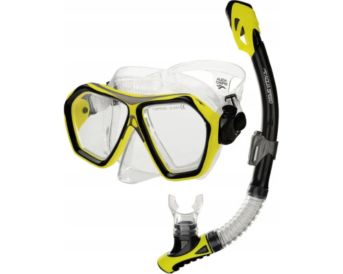 Набір маска і трубка Aqua Speed Blaze + Borneo, чорно-жовтий