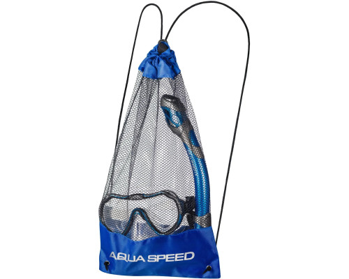 Набір маска і трубка Aqua Speed JAVA + ELBA, чорно-синій