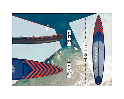 Надувна SUP дошка (Сапборд) THUNDER STEEL RED 365