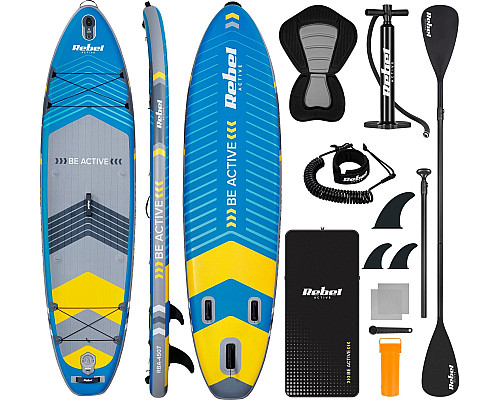 Надувна SUP дошка (Сапборд) Rebel Active RBA-4507 335 синьо-сіра