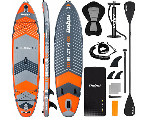 Надувна SUP дошка (Сапборд) Rebel ACTIVE RBA-4507 335 помаранчево-сіра