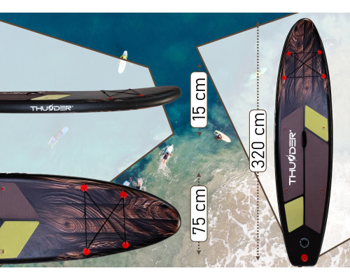 Надувна SUP дошка (Сапборд) THUNDER WOOD 320 Надувна SUP дошка (Сапборд) THUNDER WOOD 320