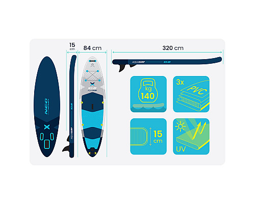 Надувна SUP дошка (Сапборд) Neo-Sport 170206 Aquasurf 320 х 84 х 15 см