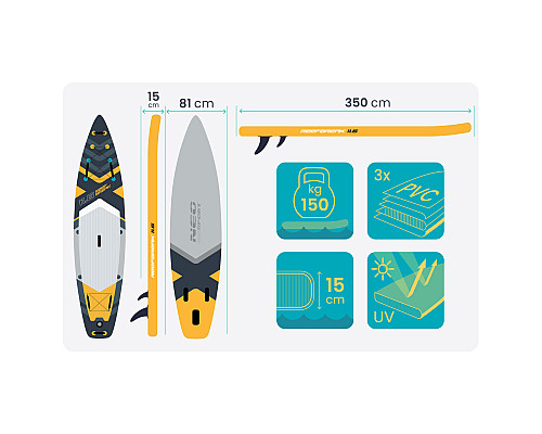 Надувна SUP дошка (Сапборд) Neo-Sport 170106 Reefbreak 350 х 81 х 15 см