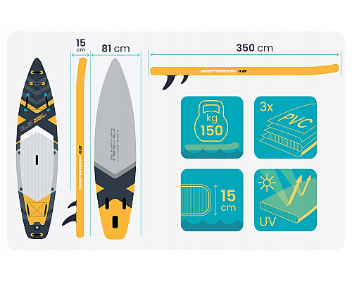 Надувна SUP дошка (Сапборд) Neo-Sport 170106 Reefbreak 350 х 81 х 15 см