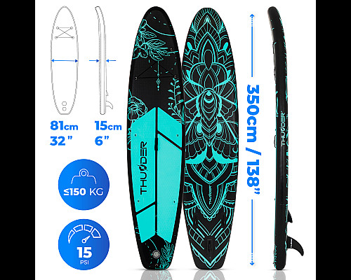 Надувна SUP дошка (Сапборд) THUNDER MOTH-MINT 350