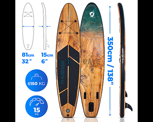 Надувна SUP дошка (Сапборд) THUNDER WOOD 350