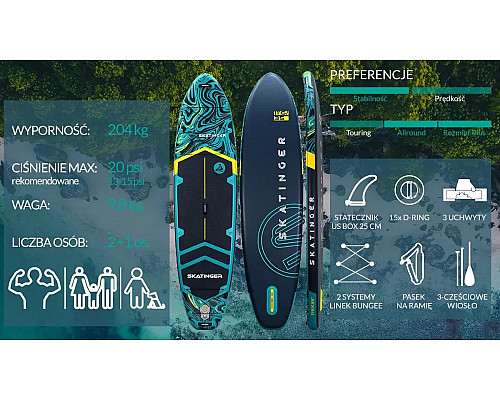 Надувна SUP дошка (Сапборд) Skatinger Prana Lava Green 350