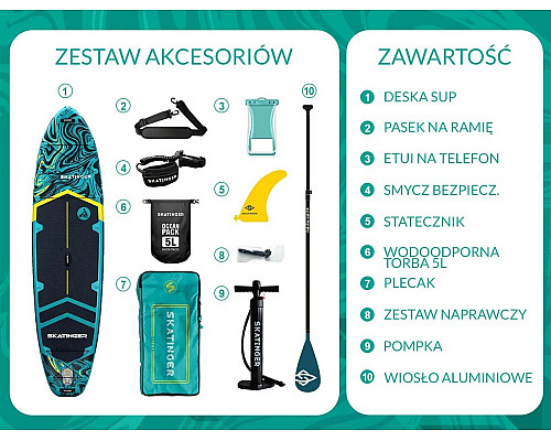 Надувна SUP дошка (Сапборд) Skatinger Prana Lava Green 350