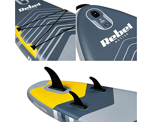 Надувна SUP дошка (Сапборд) REBEL ACTIVE RBA-4507 335 сіро-жовта