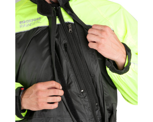 Мотоциклетний водонепроникний костюм Oxford Rain Seal Black/Fluo 4 XL чорно-жовтий Мотоциклетний водонепроникний костюм Oxford Rain Seal Black/Fluo 4 XL чорно-жовтий