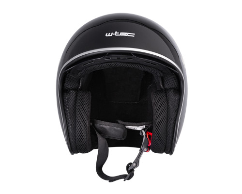 Мотоциклетний шолом з козирком W-TEC V537 Black Heart chopper - розмір XL(61-62)/чорний блиск-melisa