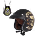 Мотоциклетний шолом W-TEC Kustom Black Heart - розмір XL(61-62)/матовий чорний/skull horn