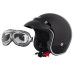 Мотоциклетний шолом W-TEC з окулярами Ageless - розмір XS(53-54) / чорний блиск