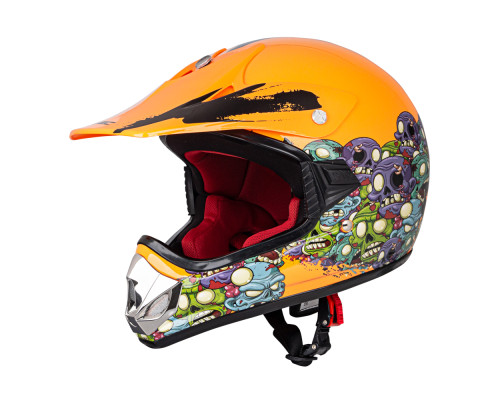 Молодіжний мотоциклетний шолом W-TEC V310 enduro - розмір S (49-50) / помаранчовий