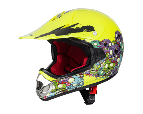 Молодіжний мотоциклетний шолом W-TEC V310 enduro - розмір S (49-50) / жовтий неон