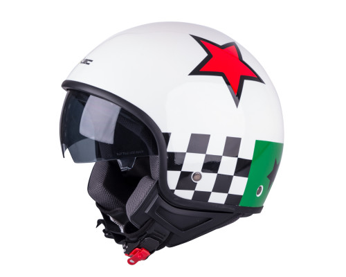 Шолом для скутера W-TEC FS-710G Sixty White - Білий з графікою / S (55-56) Шолом для скутера W-TEC FS-710G Sixty White - Білий з графікою / S (55-56)