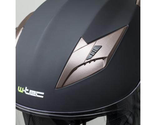Мотоциклетний шолом з козирком W-TEC YM-627 - розмір XS(53-54) / коричнево-чорний