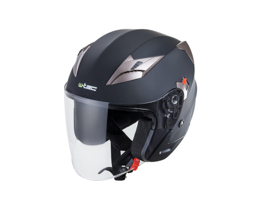 Мотоциклетний шолом з козирком W-TEC YM-627 - розмір S(55-56) / коричнево-чорний