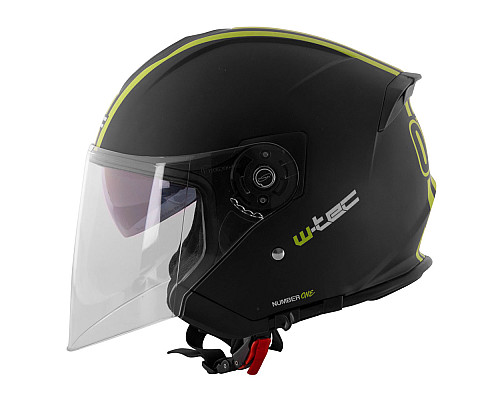 Мотоциклетний шолом W-TEC V586 з козирком - розмір XS(53-54) / чорно-зелений