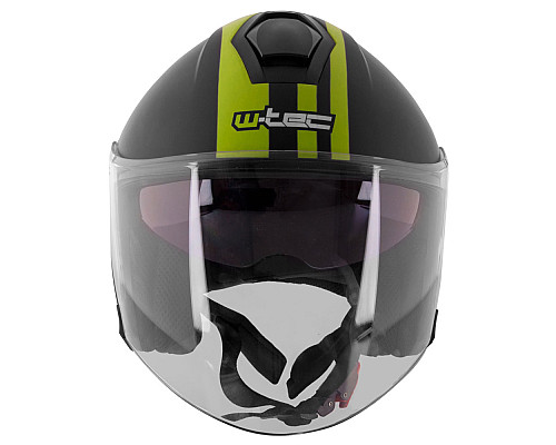 Мотоциклетний шолом W-TEC V586 з козирком - розмір XS(53-54) / чорно-зелений