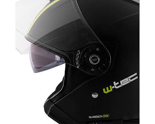 Мотоциклетний шолом W-TEC V586 з козирком - розмір XS(53-54) / чорно-зелений