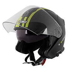 Мотоциклетний шолом W-TEC V586 з козирком - розмір М(57-58) / чорно-зелений