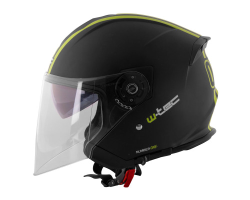 Мотоциклетний шолом W-TEC V586 з козирком - розмір М(57-58) / чорно-зелений