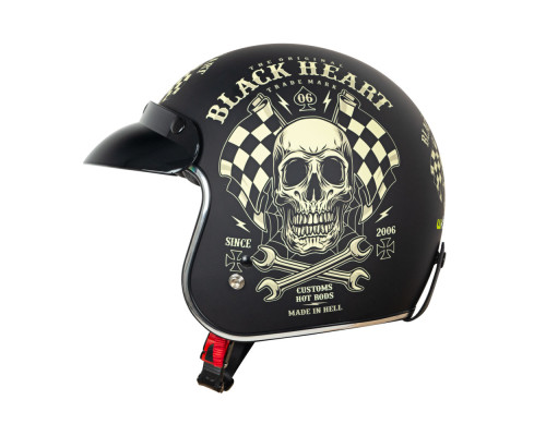 Мотоциклетний шолом W-TEC Kustom Black Heart - розмір M (57-58)/матовий чорний