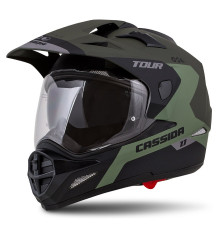 Мотоциклетний шолом Cassida Tour 1.1 Spectre чорно-зелений XS (53-54)