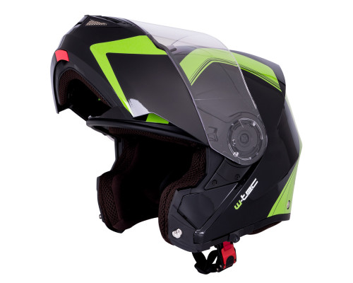 Мотоциклетний шолом W-TEC Vexamo - чорно-зелений / S (55-56)