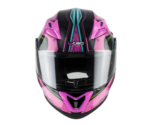 Мотоциклетний шолом W-TEC YM-925 Magenta - рожево-чорний / М (57-58)