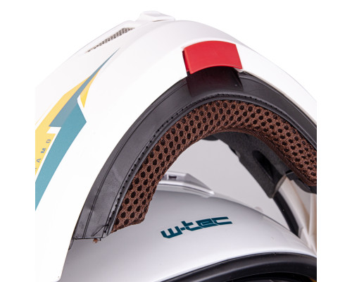 Перекидний мотоциклетний шолом W-TEC Vexamo PI Graphic w/ Pinlock - біла графіка/M (57-58)