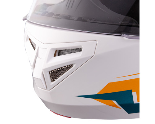 Перекидний мотоциклетний шолом W-TEC Vexamo PI Graphic w/ Pinlock - біла графіка/L (59-60)